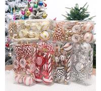 Inspirez le bonheur des Fêtes avec une collection enchanteresse de 13 pièces d'ornement (or rose)