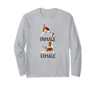 Inspirez l'expulsion de Chien Beagle Yoga drôle péter Fart Blague Meme Manche Longue