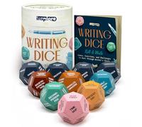 Insplore Dés d'écriture en bois à 12 faces - Dix dés de 2,5 cm pour générer des idées d'histoire et battre le bloc d'écrivain - Livre de jeu créatif avec jeux et activités - Inspirez votre prochain