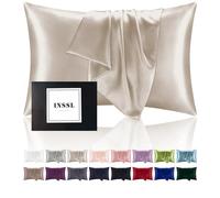INSSL - Taie d'oreiller en Soie pour Femme, taie d'oreiller en Soie de mûrier pour Les Cheveux et la Peau, Confortable et Respirante Pendant Le Sommeil (Taupe, 51 x 66 cm)