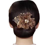 Insstyle Full Star Flower Hair Accessories,Hand Embroidered Flowers Deft Bun,Deft Bun Hair Twister,Insstyle Flower Hair Bun Roller Elegant Lazy Hair Curler for Women Girls (#8)