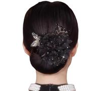 Insstyle Full Star Flower Hair Accessories,Hand Embroidered Flowers Deft Bun,Deft Bun Hair Twister,Insstyle Flower Hair Bun Roller Elegant Lazy Hair Curler for Women Girls (#1)