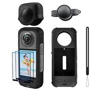 Insta 360 X3 Étui de Protection Coque en Silicone avec 2 Capuchon d'objectif et 2 Protecteurs d'écran pour Insta360 X3 Accessoires