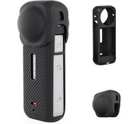 Insta 360 X4 Étui de protection en silicone avec capuchon d'objectif, kit de protection en silicone pour appareil photo Insta 360 X4, protection d'appareil photo en silicone + protection d'objectif