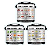Insta-Cook Times Autocollant mémo magnétique pour horaires de cuisson Guide de référence rapide Feuille de triche avec images de nourriture pour autocuiseurs électriques