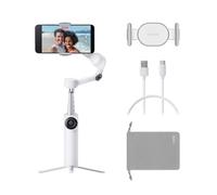 Insta360 Flow 2 Blanc - Stabilisateur pour Smartphone alimenté par l'IA, Suivi de Plusieurs Personnes, trépied et Perche à Selfie intégrés, contrôle à Distance, stabilisateur iPhone/Android