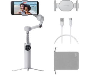 Insta360 Flow 2 Gris - Stabilisateur pour smartphone pliable avec IA, suivi IA et multi-personnes, trépied/perche à selfie intégrés, télécommande, compatible iPhone/Android, voyage