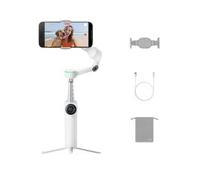 Insta360 Flow 2 Pro Blanc - Stabilisateur Smartphone pour iPhone/Android | Suivi natif DockKit, suivi IA et de Groupes, trépied et perche à selfie intégrés, rotation à 360°, pour Vlog & YouTube