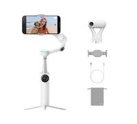 Insta360 Flow 2 Pro Pack traqueur IA blanc - Premier stabilisateur IA pour téléphone avec Apple DockKit, suivi panoramique 360, inclinaison libre, trépied et perche à selfie, portable pour vlog/voyage