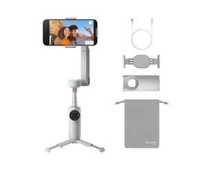 Insta360 Flow Pro Pack standard - Stabilisateur pour smartphone alimenté par l'IA, compatible Apple DockKit, suivi panoramique infini à 360º, stabilisation 3 axes, trépied intégré, portable et pliable