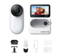 Insta360 GO 3S Pack Action 128 Go Blanc - Caméra Vlog 4K Petite | Appareil photo vidéo POV, caméra d'action magnétique portable, 140 min d'autonomie, pour vlog, voyage, sport, POV animaux