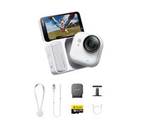 Insta360 GO Ultra Pack Essentiels Blanc Arctique - Caméra 4K Mains Libres Ultra-légère et Portable, stabilisation FlowState, Performance de Pointe en Basse lumière, étanche à 10 m