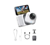 Insta360 GO Ultra Pack Essentiels Blanc Arctique - Caméra 4K Mains Libres Ultra-légère et Portable, stabilisation FlowState, Performance de Pointe en Basse lumière, étanche à 10 m