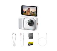 Insta360 GO Ultra Pack Standard Blanc Arctique 128 Go Incluse - Caméra 4K Mains Libres Ultra-légère et Portable, stabilisation FlowState, Performance de Pointe en Basse lumière, étanche à 10 m