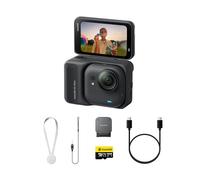 Insta360 GO Ultra Pack Standard Noir Minuit 128 Go Incluse - Caméra 4K Mains Libres Ultra-légère et Portable, stabilisation FlowState, Performance de Pointe en Basse lumière, étanche à 10 m