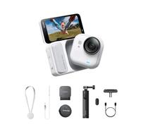 Insta360 GO Ultra Pack Vlogger Blanc Arctique - Caméra Vlog 4K Mains Libres | Appareil photo vidéo POV compact, caméra d'action magnétique portable, pour vlog, sport, vélo, running, POV animaux