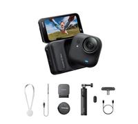 Insta360 GO Ultra Pack Vlogger Noir Minuit - Caméra 4K Mains Libres Ultra-légère et Portable, stabilisation FlowState, Performance de Pointe en Basse lumière, étanche à 10 m
