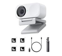Insta360 Link 2C Pack trépied Blanc Arctique - Webcam 4K pour PC/Mac, capteur 1/2", Cadrage Auto, HDR, Micro à réduction de Bruit par l'IA, contrôle gestuel, pour Le Streaming