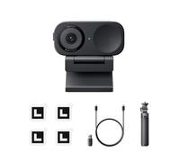 Insta360 Link 2C Pack trépied Noir Graphite - Webcam 4K pour PC/Mac, capteur 1/2", Cadrage Auto, HDR, Micro à réduction de Bruit par l'IA, contrôle gestuel, pour Le Streaming