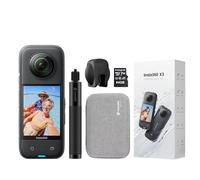 Insta360 X3 Kit de caméra d'action 360 degrés avec Perche à Selfie Invisible + étui de Transport série X + Bouchon d'objectif + 64 Go