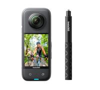 Insta360 X3 Kit de perche à selfie - Caméra d'action à 360° avec vidéo HDR active 5,7K 360°, caméra 4K, étanche, stabilisation FlowState, écran tactile de 2,3", édition AI, moto, sports d'hiver