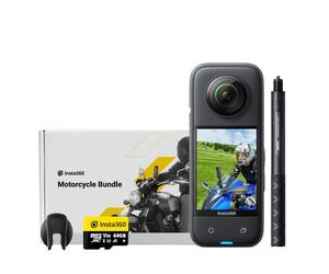 Insta360 X3 Kit Moto - Caméra d'action 360 Degrés Étanche avec Capteur 1/2", Photos 360 5,7K 72MP, Stabilisation, Écran Tactile 2,29", Vibrations, Montages IA, Live, Webcam, Commande vocale