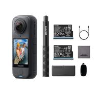 Insta360 X4 Air Pack Démarrage Optimisé, caméra 360 8K, Application IA | Camera vlog, perche à selfie invisible, objectifs remplaçables, pare-vent, étanche, pour vlog, moto, cyclisme, sport, voyage