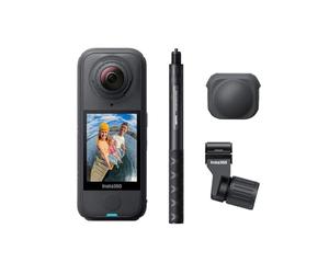 Insta360 X4 Air Pack Ski Noir Graphite - Caméra 360 8K légère de 165g, Perche à Selfie Invisible, objectifs remplaçables, filmez d'abord et cadrez Plus Tard, Pare-Vent intégré, stabilisation