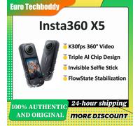 Insta360 X5 | Caméra d'action 360° Insta360 X5 8K avec réalité virtuelle, IA, mode nuit PureVideo, objectif interchangeable et étanchéité jusqu'à 15 m. White-X5 Standard Version