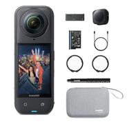 Insta360 X5 Essentials Bundle-8K Caméra d'action étanche à 360° avec bâton pour Selfie, Batterie supplémentaire, étui de Charge Rapide, Protections pour lentilles Standard, Cache-Objectif, étui
