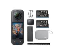 insta360 X5 Essentials Bundle - Caméra d'action étanche 8K à 360°, faible luminosité, effet perche à selfie invisible, objectif robuste et remplaçable, batterie de 3 heures, coupe-vent intégré