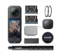 Insta360 X5 Essentials Bundle + Mic Pro - Kit de caméra d'action étanche 8K à 360° avec système de Microphone sans Fil Mic Pro, Audio Flottant 32 Bits et Perche à Selfie Invisible