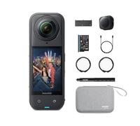 Insta360 X5 Pack Essentiels - caméra d'action 360° 8K étanche, Basse lumière de Pointe, Perche à Selfie Invisible, objectifs Robustes et remplaçables, 3h d'autonomie, Pare-Vent intégré