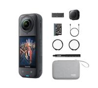 Insta360 X5 Pack Essentiels Noir - caméra 360 8K étanche, Basse lumière de Pointe, Perche à Selfie Invisible, objectifs Robustes et remplaçables, 3h d'autonomie, Pare-Vent intégré