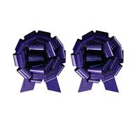 InstaBows Grand nœud cadeau 30,5 cm avec cordon de serrage, parfait pour emballer des cadeaux, voitures, vélos et plus encore (violet pailleté, 2 nœuds)