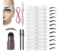 Instabrow Stencil Kit, Kit de pochoir Instabrow, Kit de pochoir Insta Brow, Kit de pochoir et de tampon pour sourcils, Kit de pochoir Trio pour sourcils, Pochoir pour sourcils (marron foncé)