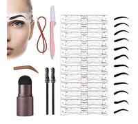 Instabrow Stencil Kit, Kit de pochoir Instabrow, Kit de pochoir Insta Brow, Kit de pochoir et de tampon pour sourcils, Kit de pochoir Trio pour sourcils, Pochoir pour sourcils (marron moyen)