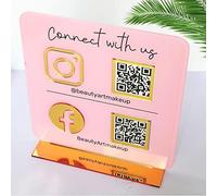 Instagram Facebook Google Avis QR Code|Snapchat TripAdvisor Site Tiktok Plaques|Postuler à Votre Entreprise/Restaurants/Magasins/Comptoir/Marché/Support d'exposition