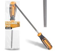 Instaguru Lime Carrée Métal T10 200 mm Râpe Acier Outil Atelier Finition Travail Métaux Universelle Ajustement Rainures Précision Usinage Serrurerie Lime Carrée Métallique