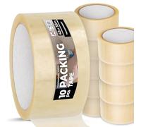Instalguru 10x Adhésif Emballage Transparent 48 mm 55 m Fermeture Carton Colis Paquet Bande Acrylique Résistante Logistique Bureau Maison Envoi Transport Expédition