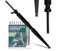Instalguru 10x Goutteur Micro-Irrigation Droit 5 mm Émetteur Arrosage Automatique Micro-Drip Système Jardin Serre Plantes Pots Fleurs Kit Distribution Eau Tuyau Capillaire Noir