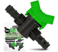 Instalguru 10x Vanne À Sphère Tuyau PE 16 mm Robinet D'arrêt Irrigation Goutte À Goutte Soupape De Réglage Raccord Arrosage Jardin Interrupteur Eau Noir