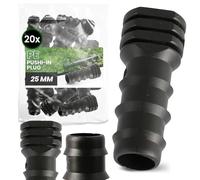 Instalguru 20x Bouchon D'Extrémité 25 mm Embout Tuyau PE Arrosage Jardin Connecteur Fin De Ligne Irrigation Goutte À Goutte Fermeture Tuyau Poreux Système Conduite d'eau