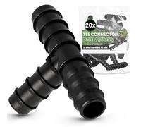 Instalguru 20x Raccord Té PE 16x16x16 mm Connecteur Tuyau Arrosage Goutte À Goutte Jonction Système Irrigation Jardin Accessoire Plomberie Manchon Union Tube Polyéthylène Eau Potager