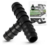 Instalguru 20x Raccord Té PE 20x20x20 mm Connecteur Tuyau Arrosage Goutte À Goutte Jonction Système Irrigation Jardin Accessoire Plomberie Manchon Union Tube Polyéthylène Eau Potager