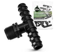 Instalguru 20x Raccord Té PE 20x3/4''x20 mm Connecteur Tuyau Arrosage Goutte À Goutte Jonction Système Irrigation Jardin Accessoire Plomberie Manchon Union Tube Polyéthylène Eau Potager