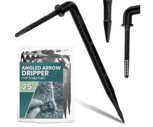 Instalguru 25x Goutteur Coudé 5 mm Micro-Irrigation Émetteur Piquet Arrosage Automatique Micro-Drip Système Jardin Serre Plantes Pots Fleurs Kit Distribution Eau Tuyau Capillaire