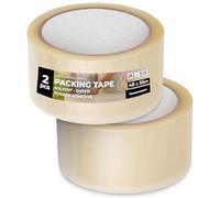Instalguru 2x Adhésif Emballage Transparent 55 m Bande Résistante Carton Colis Paquet Colle Caoutchouc Déménagement Congélation Entrepôt Logistique Transport Expédition