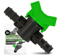 Instalguru 2X Vanne À Sphère Tuyau PE 16 mm Robinet D'arrêt Irrigation Goutte À Goutte Soupape De Réglage Raccord Arrosage Jardin Interrupteur Eau Noir