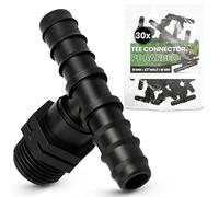 Instalguru 30x Raccord Té PE 16x1/2''x16 mm Connecteur Tuyau Arrosage Goutte À Goutte Jonction Système Irrigation Jardin Accessoire Plomberie Manchon Union Tube Polyéthylène Eau Potager